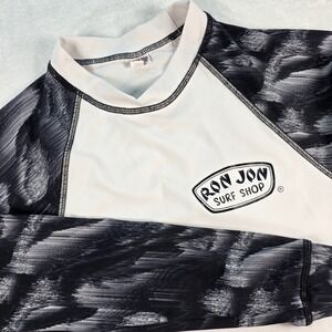 RON JON SURF Vintage Long Sleeve Surfers Compression Shirt SZ Large Black/white
